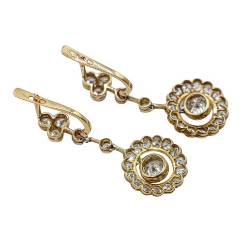 PENDIENTES LARGOS CON DIAMANTES DE PPS. DEL S.XX