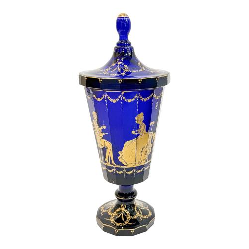 COPA DE CRISTAL CON TAPA DEL PRIMER CUARTO DE S. XX