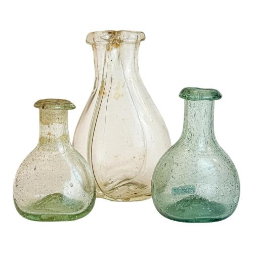 TRES FIGUETES EN VIDRIO CATALAN DEL S.XIX