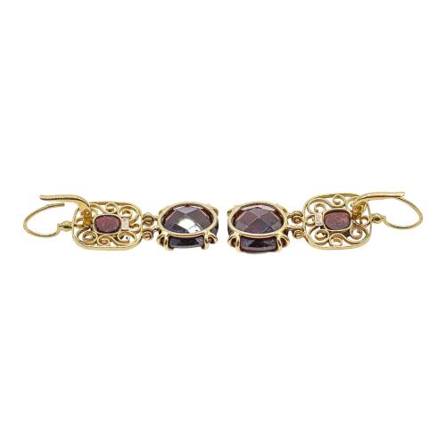 PENDIENTES LARGOS CON GRANATES