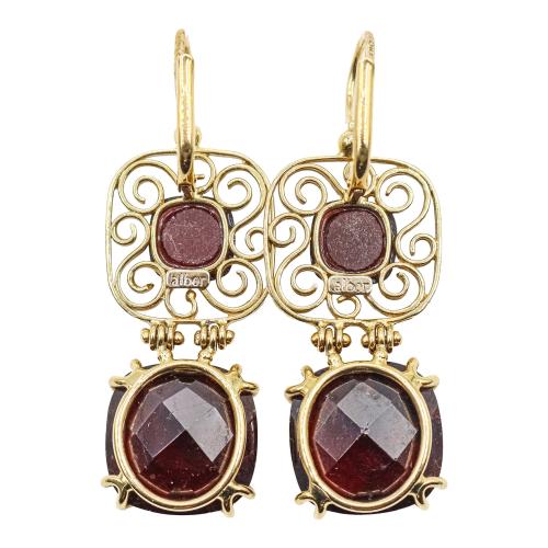 PENDIENTES LARGOS CON GRANATES
