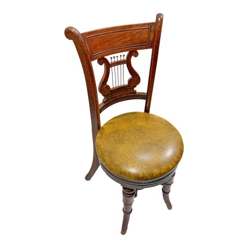 SILLA DE PIANO REGENCY INGLESA DEL SIGLO XIX