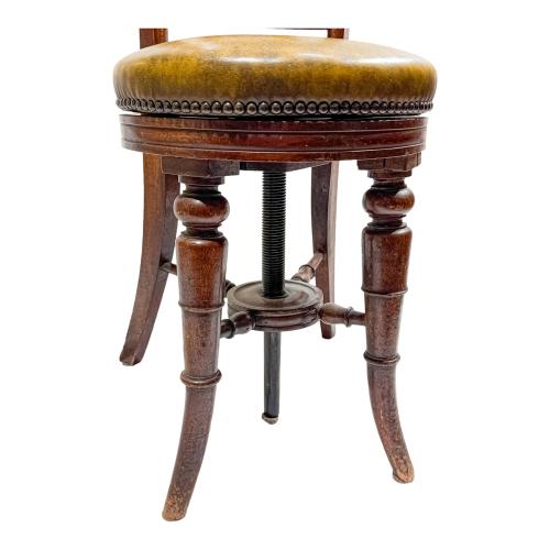SILLA DE PIANO REGENCY INGLESA DEL SIGLO XIX
