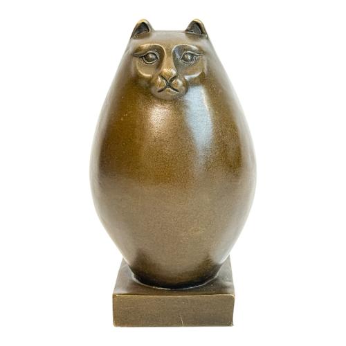 FIGURA DE GATO ESTILO BOTERO DEL ÚLTIMO TERCIO DE SIGLO XX