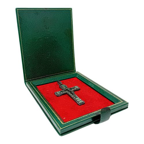 CRUZ DE PLATA CON ESMALTES DE LOS AÑOS 60