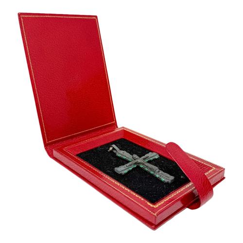 CRUZ DE PLATA CON ESMALTES DE LOS AÑOS 50