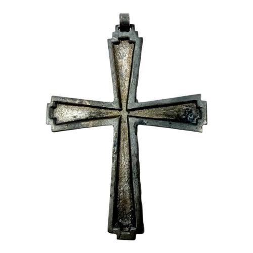 CRUZ DE PLATA CON ESMALTES DE LOS AÑOS 50