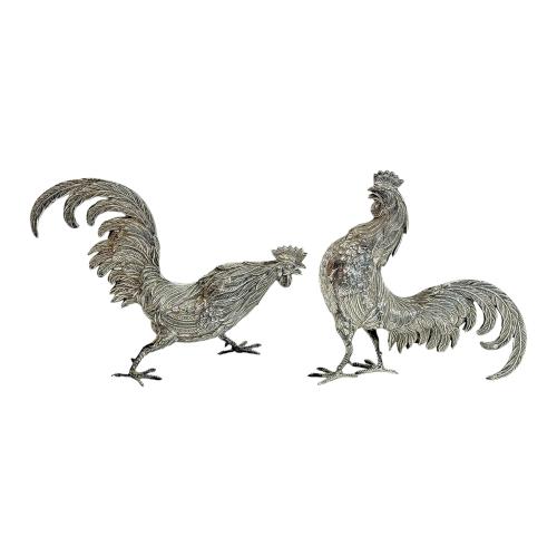 PAREJA DE GALLOS DE MEDIADOS DE SIGLO XX