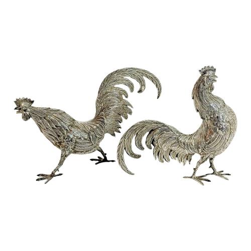 PAREJA DE GALLOS DE MEDIADOS DE SIGLO XX
