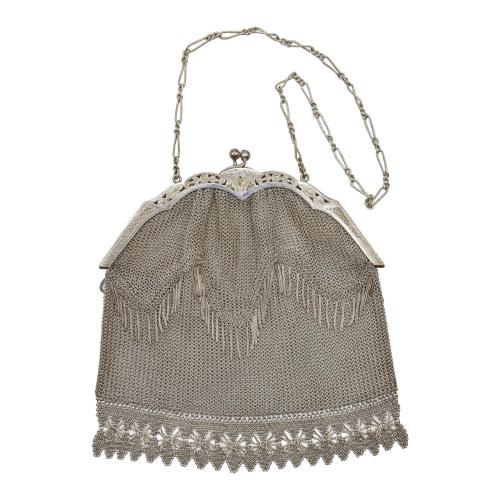 BOLSO DE MALLA DE PLATA, DEL S.XIX
