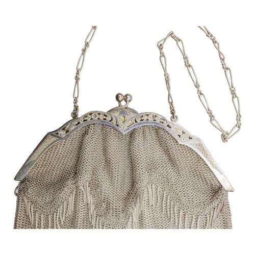 BOLSO DE MALLA DE PLATA, DEL S.XIX