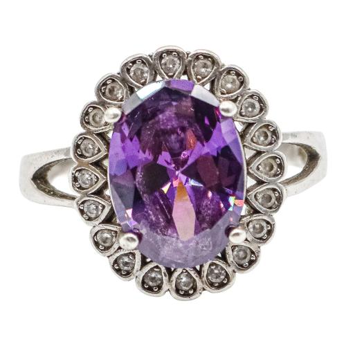 ANILLO DE PLATA CON AMATISTA