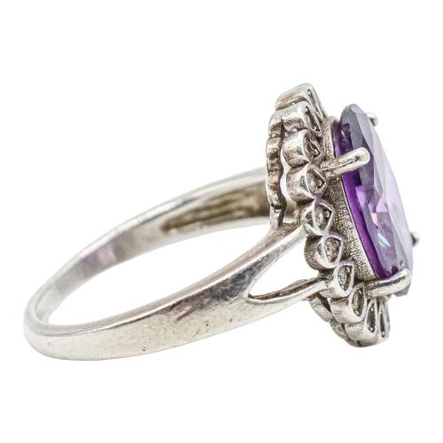 ANILLO DE PLATA CON AMATISTA