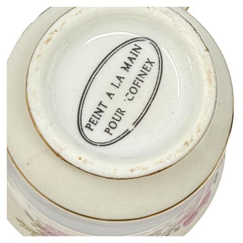 TAZA CON PLATO DE PORCELANA FRANCESA DE MEDIADOS S. XX