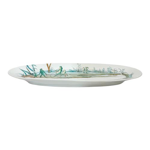 GRAN BANDEJA DE SERVICIO EN PORCELANA PRIMER TERCIO S. XX