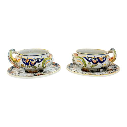 PAREJA DE TAZAS FRANCESAS DEL SIGLO XIX