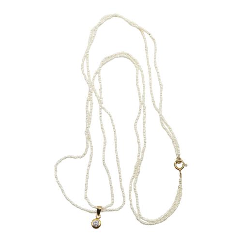 COLLAR DE PERLAS ALJOFAR Y BRILLANTE