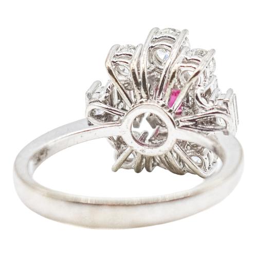 SORTIJA ROSETÓN CON DIAMANTES Y GRANATE