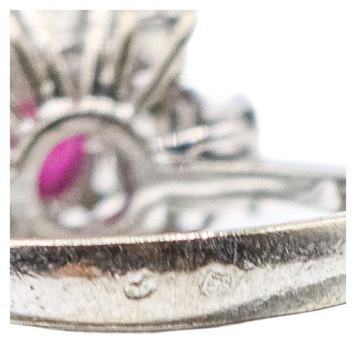 SORTIJA ROSETÓN CON DIAMANTES Y GRANATE