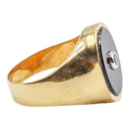 ANILLO SELLO CON ÓNIX Y BRILLANTE