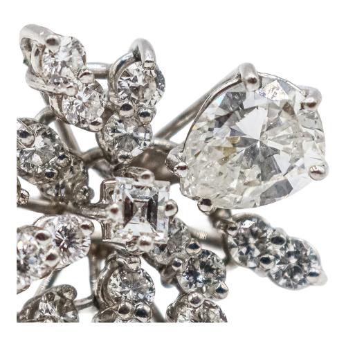 SORTIJA ROSETÓN CON DIAMANTES, DE MEDIADOS S.XX