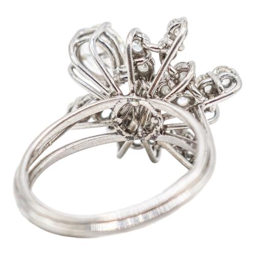 SORTIJA ROSETÓN CON DIAMANTES, DE MEDIADOS S.XX