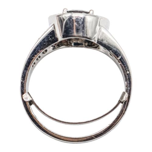 ANILLO SELLO CON ZAFIRO Y DIAMANTES