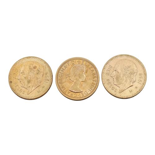 TRES MONEDAS DE ORO