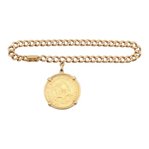 PULSERA CON MONEDA, AÑOS 70
