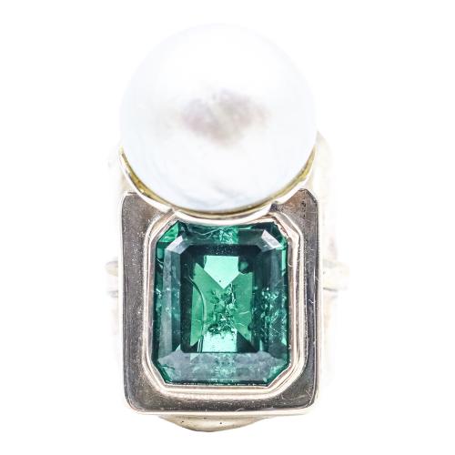 CONJUNTO DE ANILLO Y PENDINTES DE PERLAS