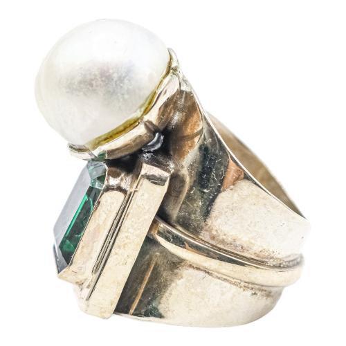 CONJUNTO DE ANILLO Y PENDINTES DE PERLAS