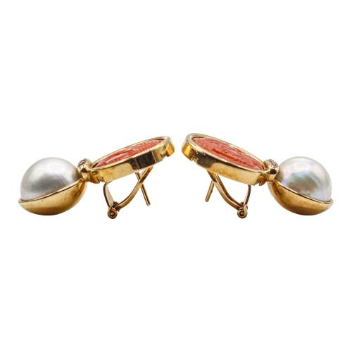 PENDIENTES CAMAFEO Y PERLAS MABÉ