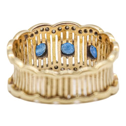 ANILLO CON ZAFIROS Y BRILLANTES