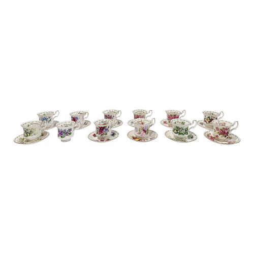 CONJUTNO DE TAZAS DE TÉ ROYAL ALBERT ÚLTIMO CUARTO S.XX