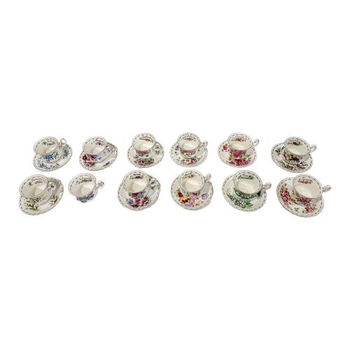 CONJUTNO DE TAZAS DE TÉ ROYAL ALBERT ÚLTIMO CUARTO S.XX