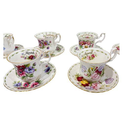 CONJUTNO DE TAZAS DE TÉ ROYAL ALBERT ÚLTIMO CUARTO S.XX