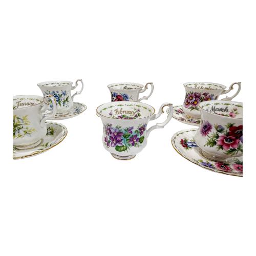 CONJUTNO DE TAZAS DE TÉ ROYAL ALBERT ÚLTIMO CUARTO S.XX
