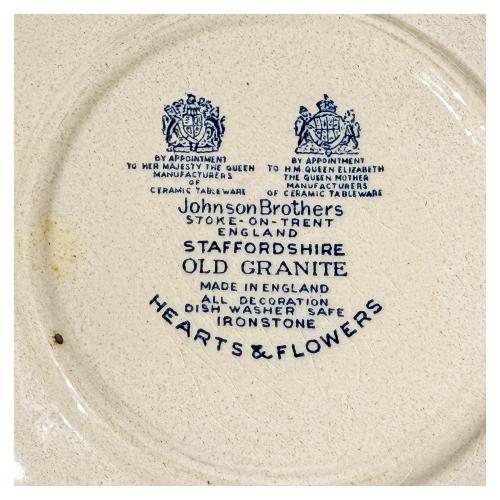 VAJILLA EN LOZA INGLESA DEL ÚLTIMO CUARTO DEL S.XX