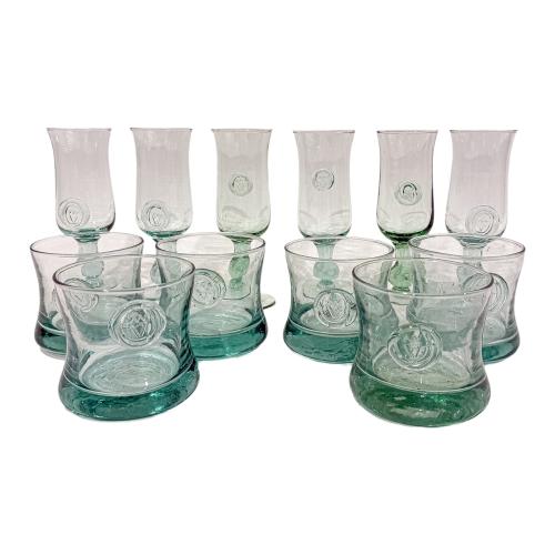 CONJUNTO DE COPAS DE CRISTAL VALENTÍ DEL ÚLITMO TERCIO S.XX