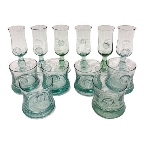CONJUNTO DE COPAS DE CRISTAL VALENTÍ DEL ÚLITMO TERCIO S.XX