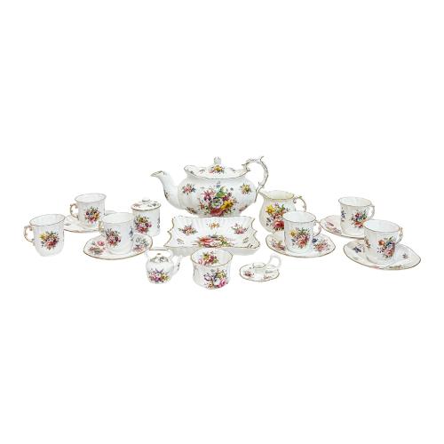 JUEGO DE TÉ EN PORCELANA INGLESA, DE MEDIADOS S.XX