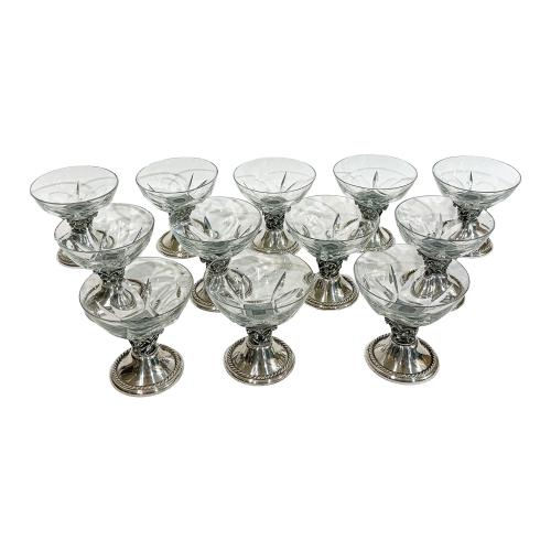 CONJUNTO DE DOCE COPAS DE CAVA DE MEDIADOS DEL S.XX