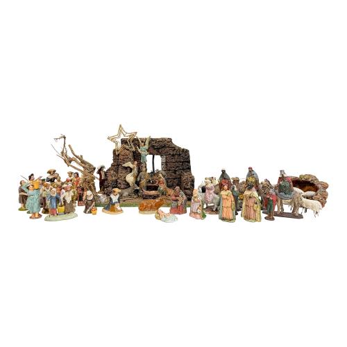 CONJUNTO DE FIGURAS DE PESEBRE DE MEDIADOS DEL S.XX