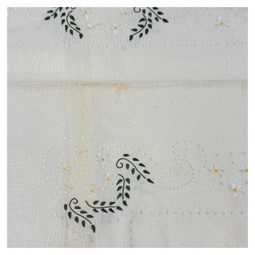 MANTEL DEL LINO RÚSTICO BORDADO