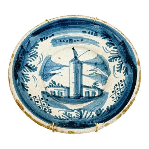 PLATO EN CERÁMICA CATALANA DE LA PRIMERA MITAD SIGLO XVIII