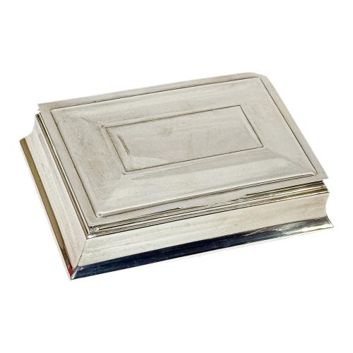 CAJA TABAQUERA EN ALPACA DE MEDIADOS DEL S.XX