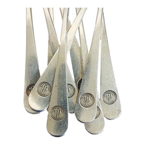 CONJUNTO DE CUBIERTOS DE PLATA MASRIERA  CARRERAS CIRCA 1900