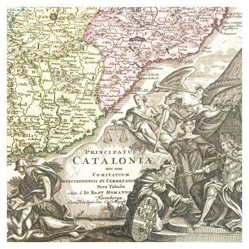 MAPA DEL PRINCIPADO DE CATALUÑA CIRCA 1710