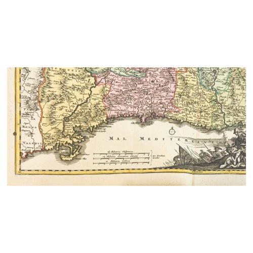 MAPA DEL PRINCIPADO DE CATALUÑA CIRCA 1710