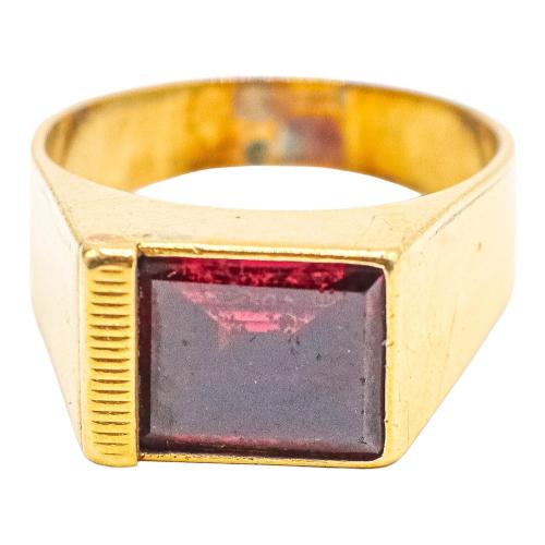 ANILLO SELLO CON RUBÍ, DE MEDIADOS DEL S.XX